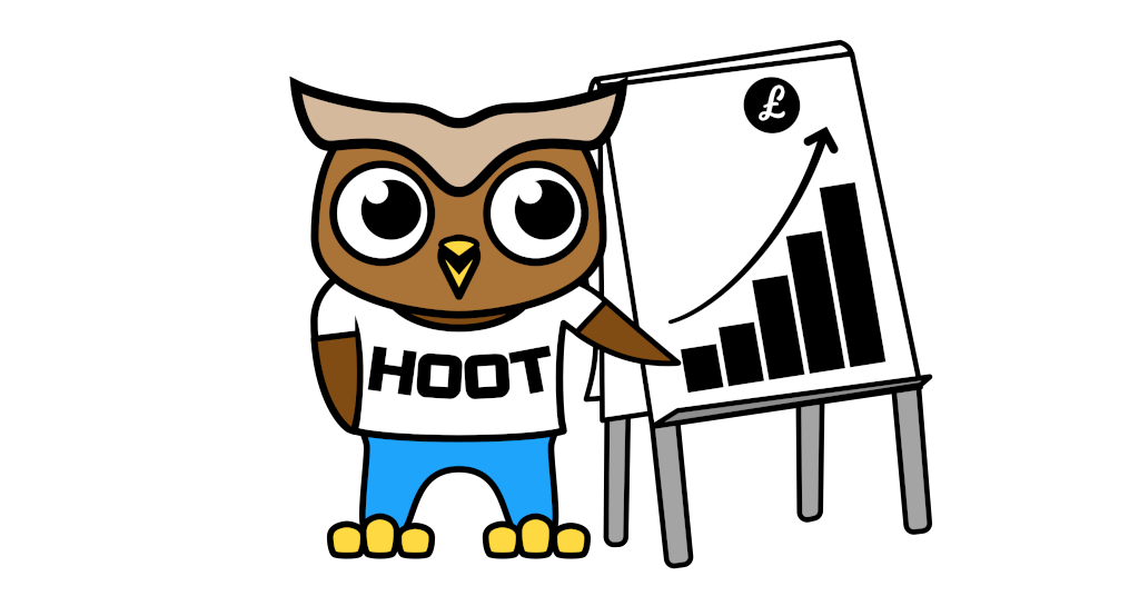 Picture of Hoot with a flip chart